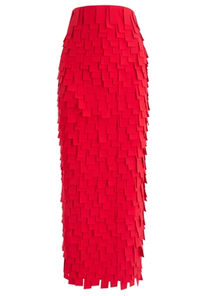 A.W.A.K.E Mode Laser-cut Crepe Maxi Skirt - Red - 38 (UK10 / S)