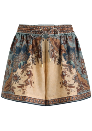 Zimmermann Ascension Relaxed Printed Silk Shorts - Multi Floral - 0 (UK 8 / S)