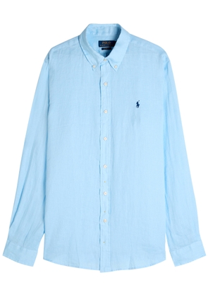 Polo Ralph Lauren Logo-embroidered Linen Shirt - Blue - XL