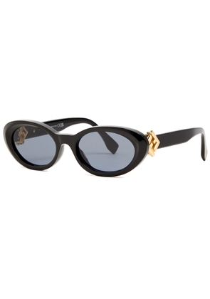 Fendi Oval-frame Sunglasses - Black - One Size