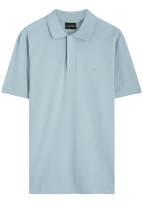 Emporio Armani Classic Cotton Polo Shirt - Light Blue - S