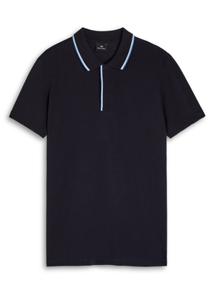 PS Paul Smith Striped-trim Cotton Polo Shirt - Navy - S