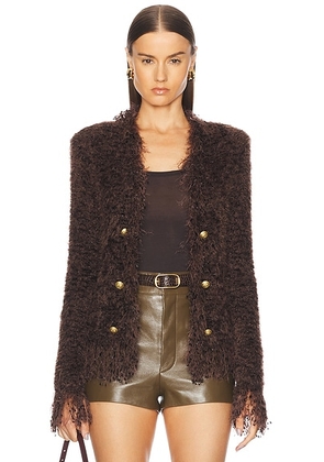 L'AGENCE Azure Cardigan Blazer in Chocolate - Brown. Size XS (also in ).