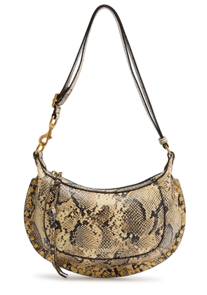 Isabel Marant Oskan Moon Python-effect Leather Shoulder bag - Beige - One Size