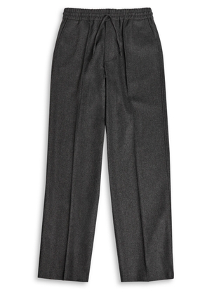 DRÔLE DE Monsieur Le Pantalon Elastique Flanelle Wool-blend Trousers - Grey - M