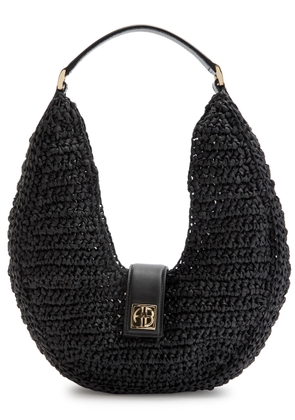Anine Bing Lou Raffia Crescent Shoulder bag - Black - One Size