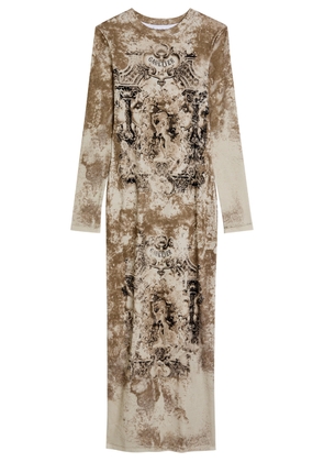 Jean Paul Gaultier Printed Ribbed Stretch-cotton Midi Dress - Multicoloured - S (UK8-10 / S)