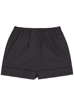 Rohe Embroidered Cotton-poplin Shorts - Black - 34 (UK6 / XS)