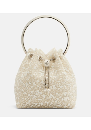 Jimmy Choo Bon Bon Small embellished lace bucket bag