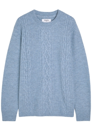 Wax London Hyatt Cable-knit Jumper - Blue - L