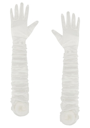 MARIANNA SENCHINA First Date Gloves in White - White. Size S (also in ).