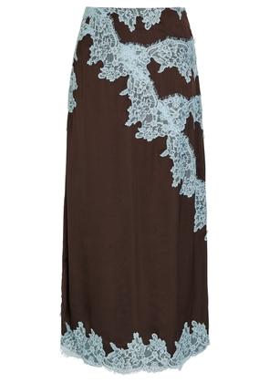 Never Fully Dressed Melanie Lace and Satin Skirt - Brown - 6 (UK6 / XS)