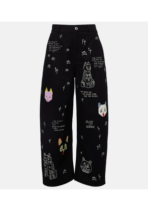 Loewe x Louis Wain embroidered wide-leg jeans