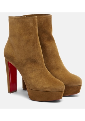 Christian Louboutin Loo Booty 130 suede platform ankle boots