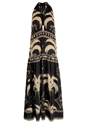 Johanna Ortiz Latin Rhythms Patterned Cotton Maxi Dress - Black - 6 (UK10 / S)