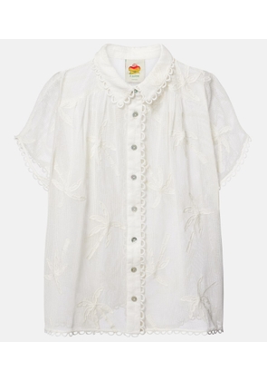 Farm Rio Embroidered cotton shirt