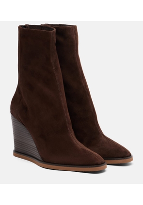 Aquazzura Saint Honore 85 suede wedge ankle boots