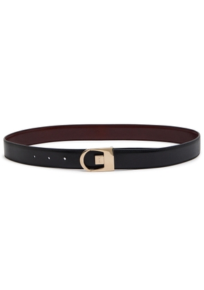 Saint Laurent Reversible Logo-engraved Leather Belt - Black - 80 (UK10/ M)