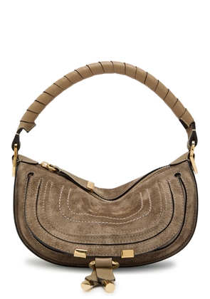 Chloe Marcie Small Suede Shoulder bag - Taupe - One Size