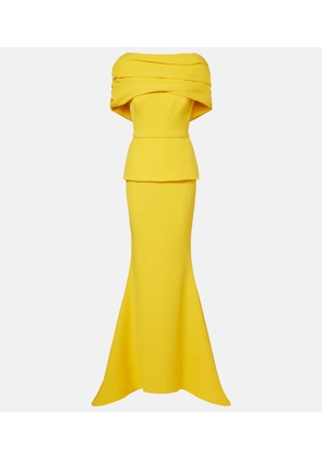 Safiyaa Loura off-shoulder crepe gown
