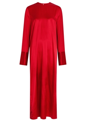 Armarium Bruna Stretch-silk Midi Dress - Red - 40 (UK8 / S)