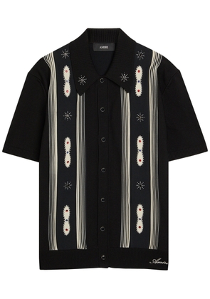 Amiri Striped Embellished Wool-blend Shirt - Black - L
