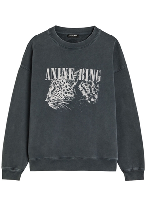Anine Bing Spencer Printed Cotton Sweatshirt - Black - S (UK8-10 / S)