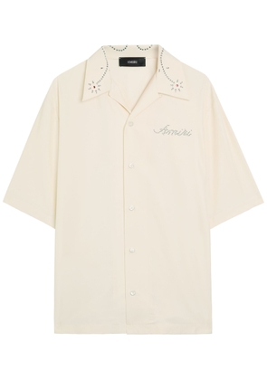 Amiri Amiri Stud Embellished Woven Shirt - Ivory - S