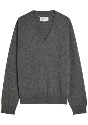 Maison Margiela V-neck Wool Jumper - Dark Grey - L (UK14 / L)