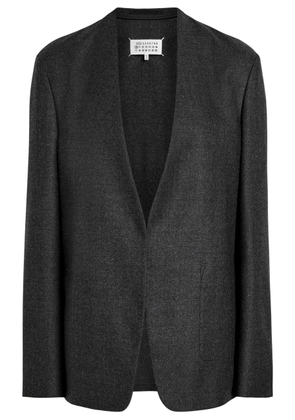 Maison Margiela Collarless Wool Blazer - Dark Grey - 38 (UK6 / XS)