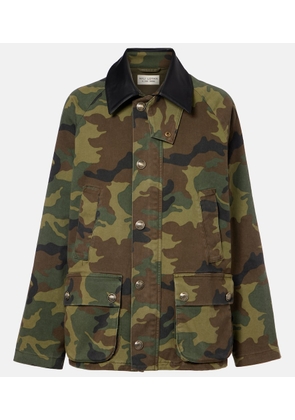 Nili Lotan Andrew camouflage leather-trimmed cotton jacket