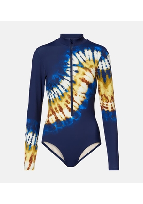 Alemais Martine draped printed rashguard top