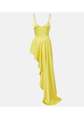 David Koma Asymmetric draped satin minidress