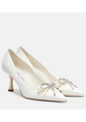 Jimmy Choo Auria 70 embellished satin pumps