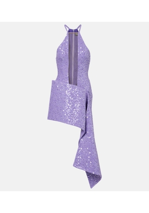 David Koma Draped sequined minidress