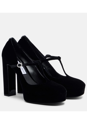 Jimmy Choo Marene 120 velvet platform Mary Jane pumps