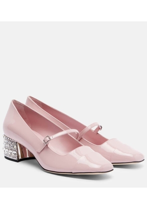 Jimmy Choo Elisa 45 embellished patent leather pumps