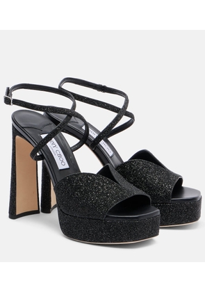 Jimmy Choo Karli 125 glitter platform sandals