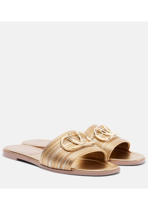 Valentino Garavani VLogo embroidered leather slides