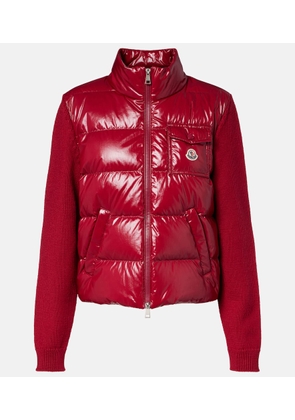 Moncler Down-paneled virgin wool cardigan