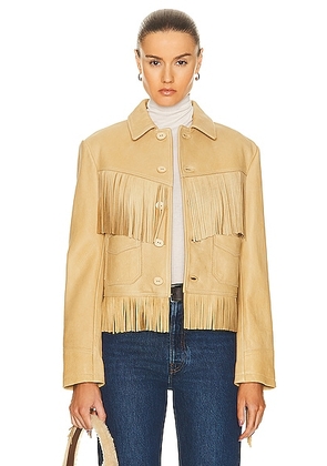 Polo Ralph Lauren Fringe Jacket in Tan - Tan. Size XS (also in L).