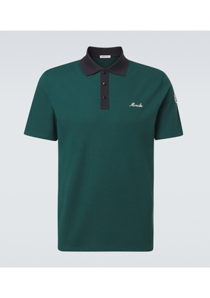 Moncler Embroidered cotton pique polo shirt