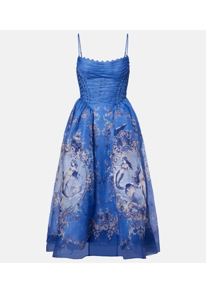 Zimmermann Rebellion linen and silk bustier dress
