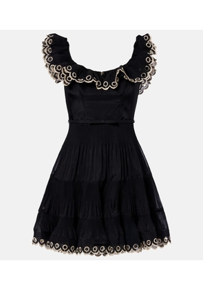 Zimmermann Embroidered ruffled minidress