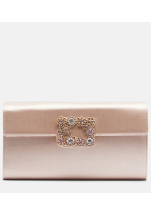 Roger Vivier Efflorescence embellished satin clutch