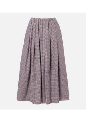 Faithfull Solinas gingham cotton-blend midi skirt
