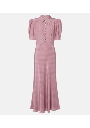 Alessandra Rich Polka-dot silk midi dress