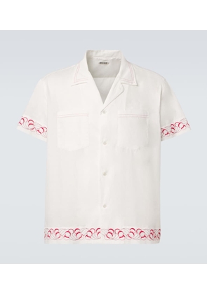 Bode Embroidered cotton poplin bowling shirt