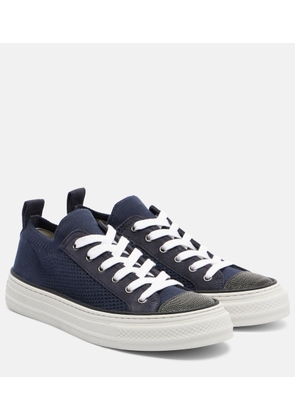 Brunello Cucinelli Monili suede-trimmed sneakers