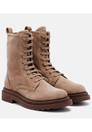Brunello Cucinelli Suede lace-up boots